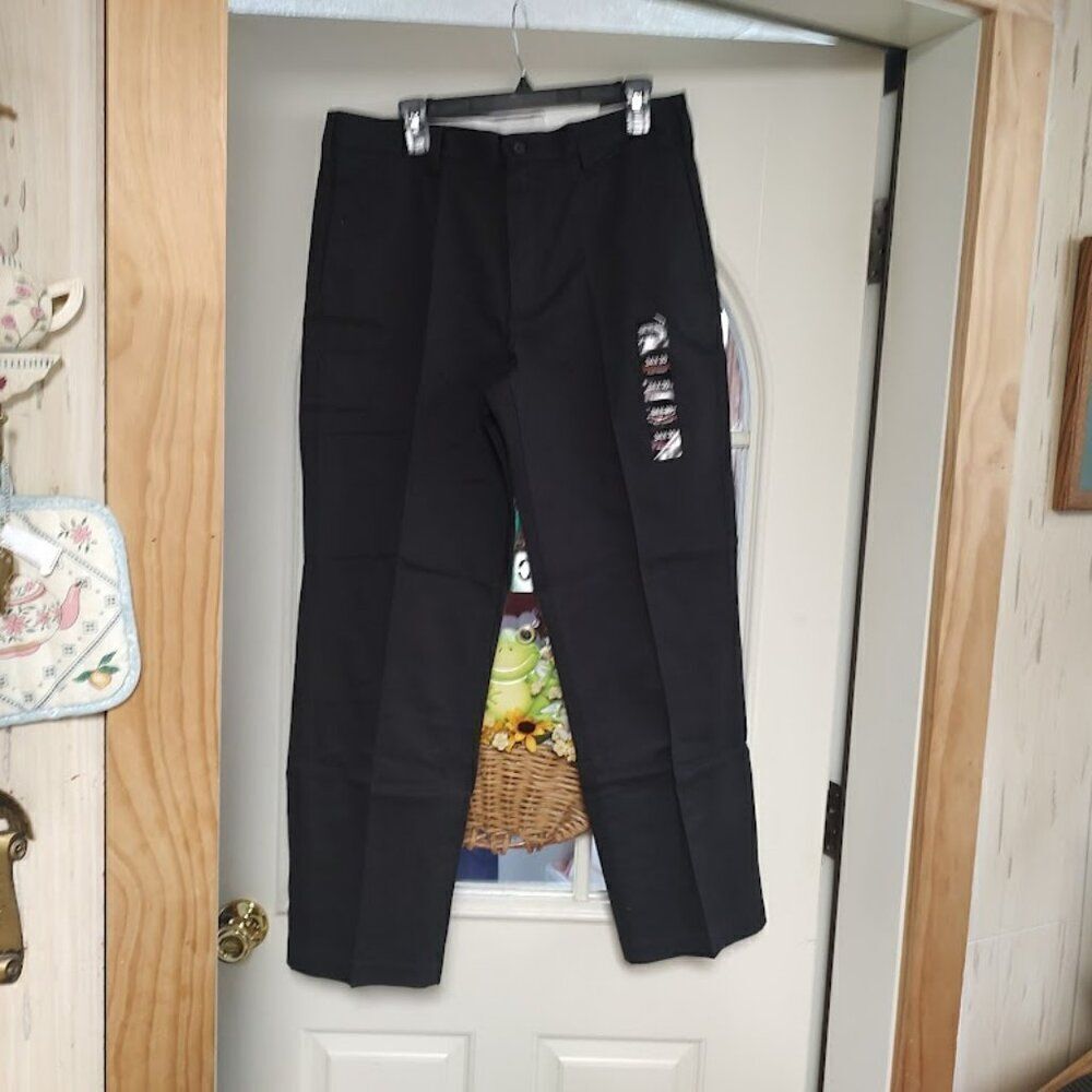 New Architect Black Straight Fit Iron Free Pants Size Men's 40/30